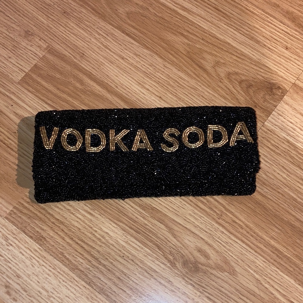 Vodka Soda Beaded Clutch Makeup Glam Bag by Tiana